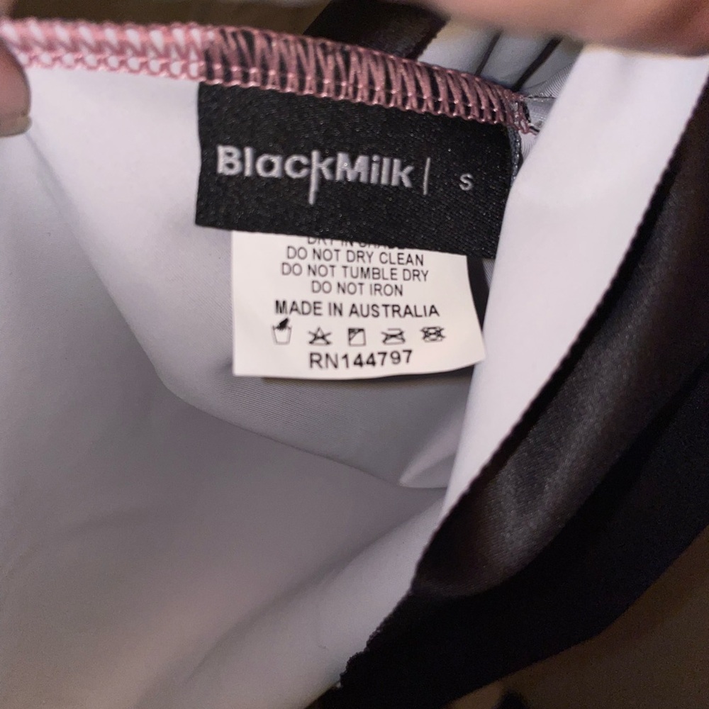 black milk x lora zombie collaboration pink and black birds dress size S - Picture 4 of 4